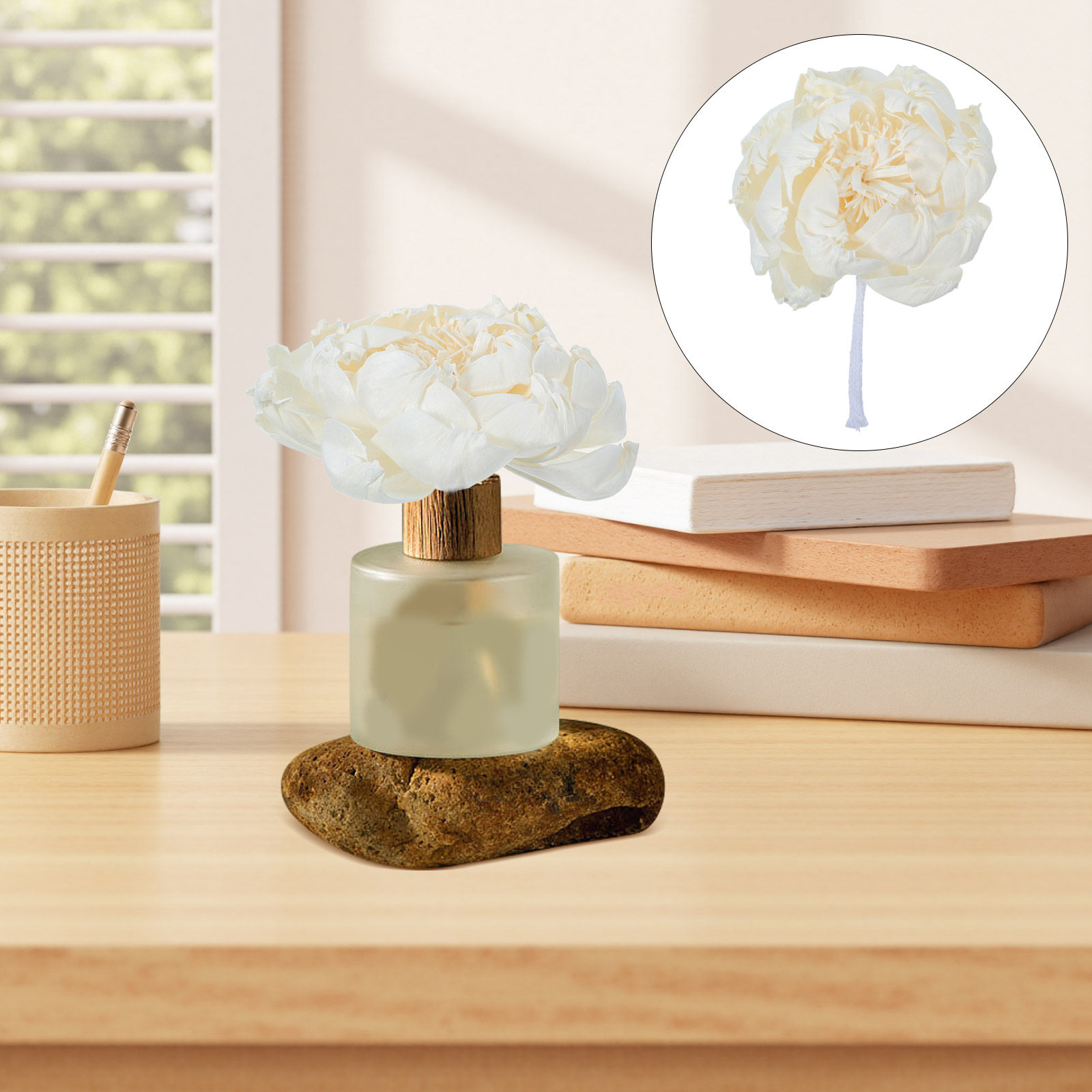 Home Fragrance Diffuser Oil - Pioenroos Geurverspreider 12Cm Kunstmatige Pioenrozen Bloemgeurende