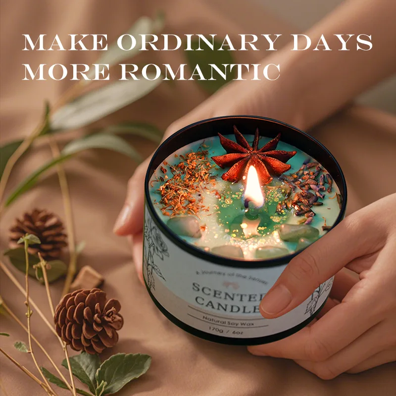 Home Fragrance Usa - Creatieve kristallen aromatherapiekaars 6OZ - langdurig