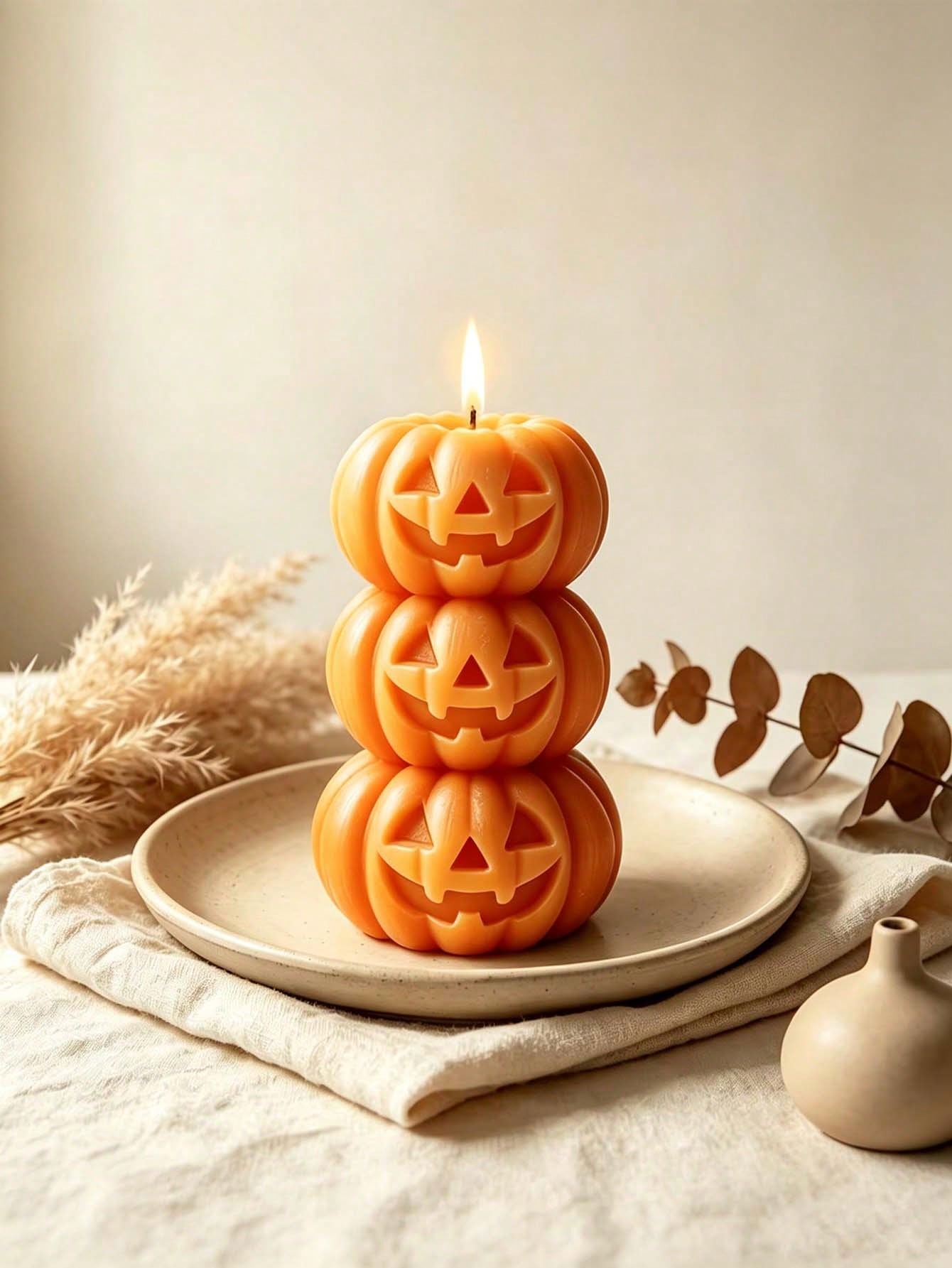 Home Fragrance Usa - 1 stuk Halloween 3-laags pompoenvormige kaars,